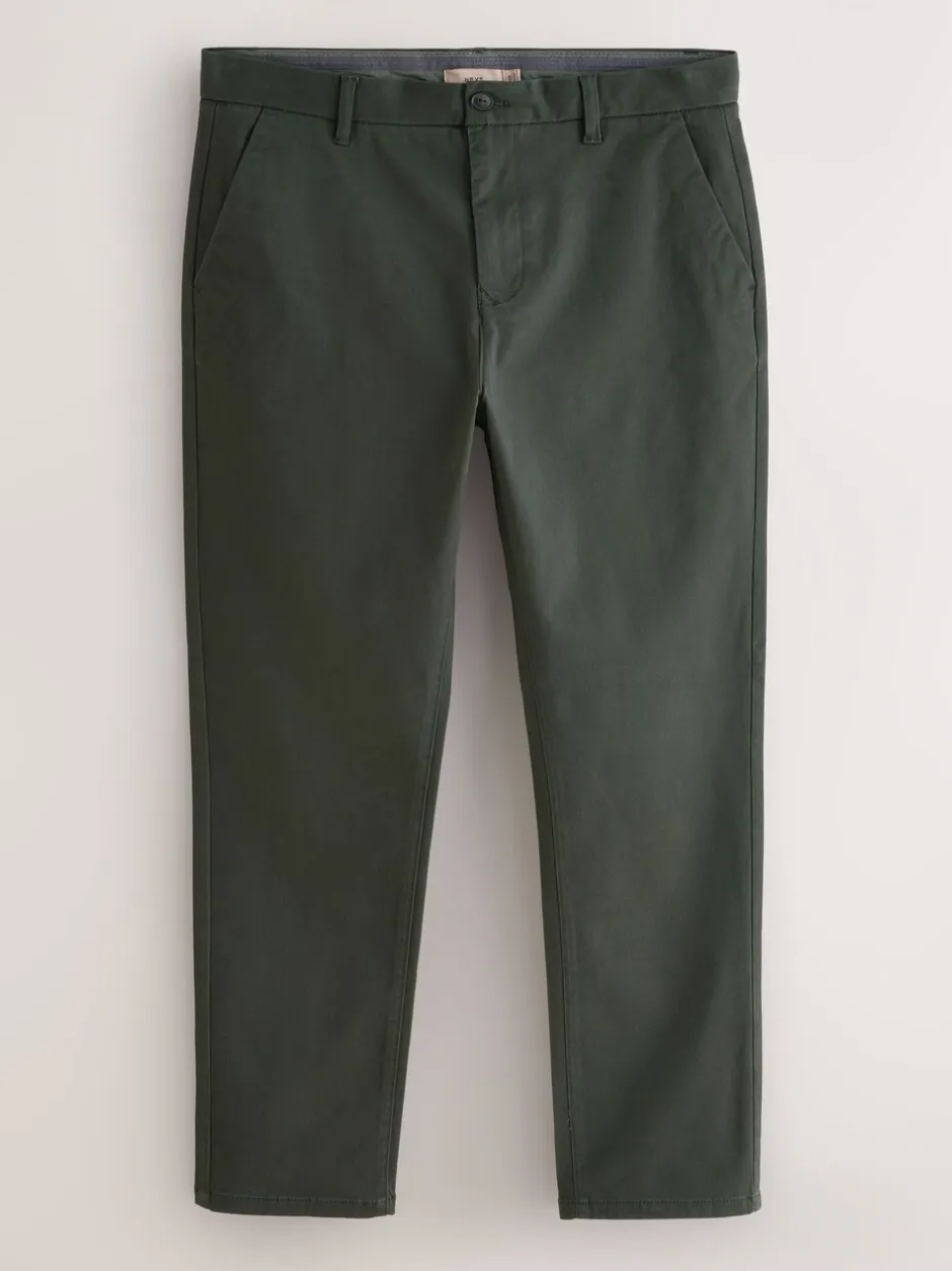 Broeken En Chino's*Next Donkergroen - Slim Fit - Stretchy chino