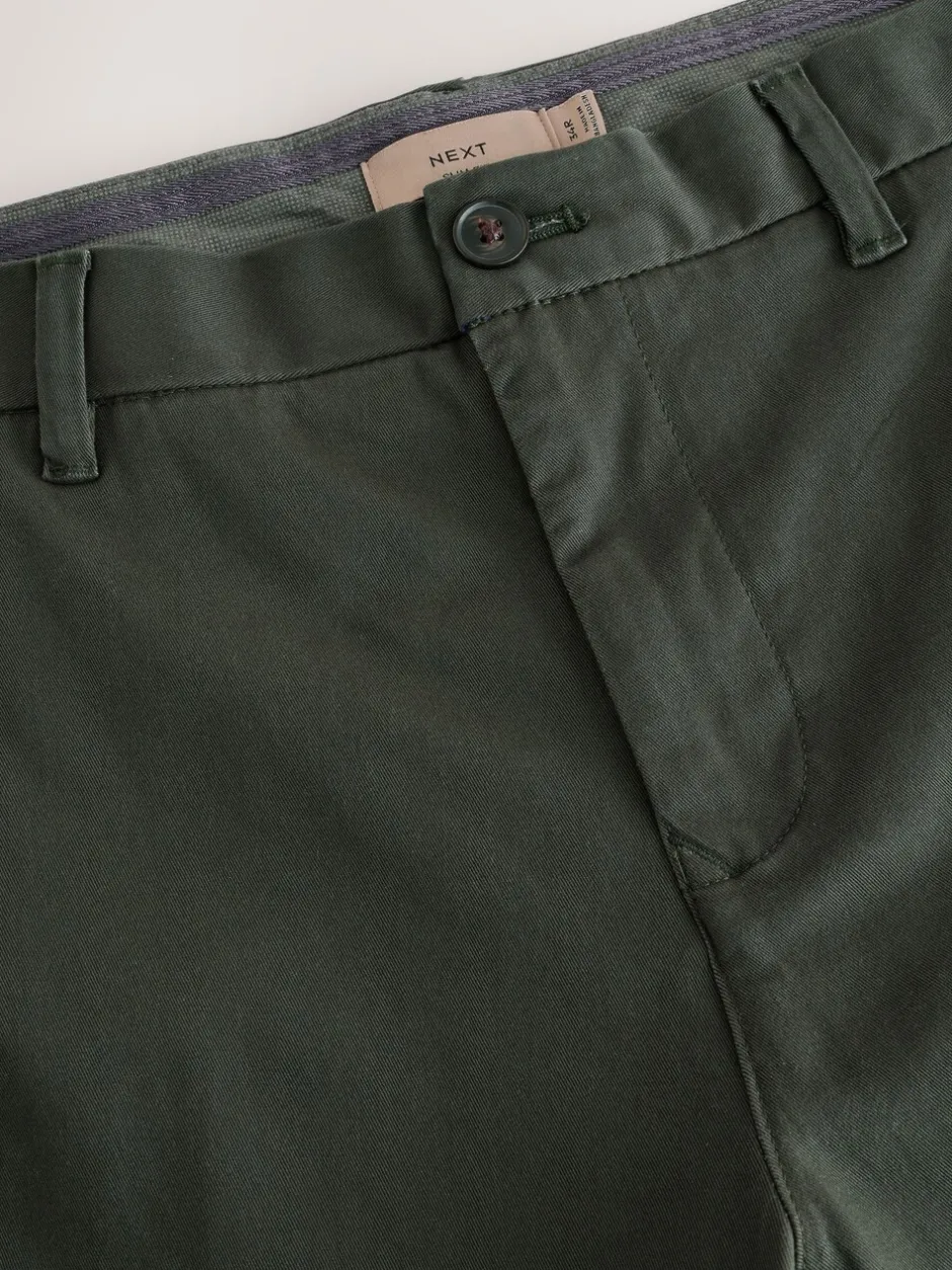Broeken En Chino's*Next Donkergroen - Slim Fit - Stretchy chino