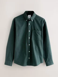 Formele Overhemden|Shirts*Next Donkergroen - Soft Touch Oxford Long Sleeve Shirt