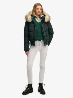 Jassen En Jacks*Superdry Donkergroen - Everest bomberjack met capuchon
