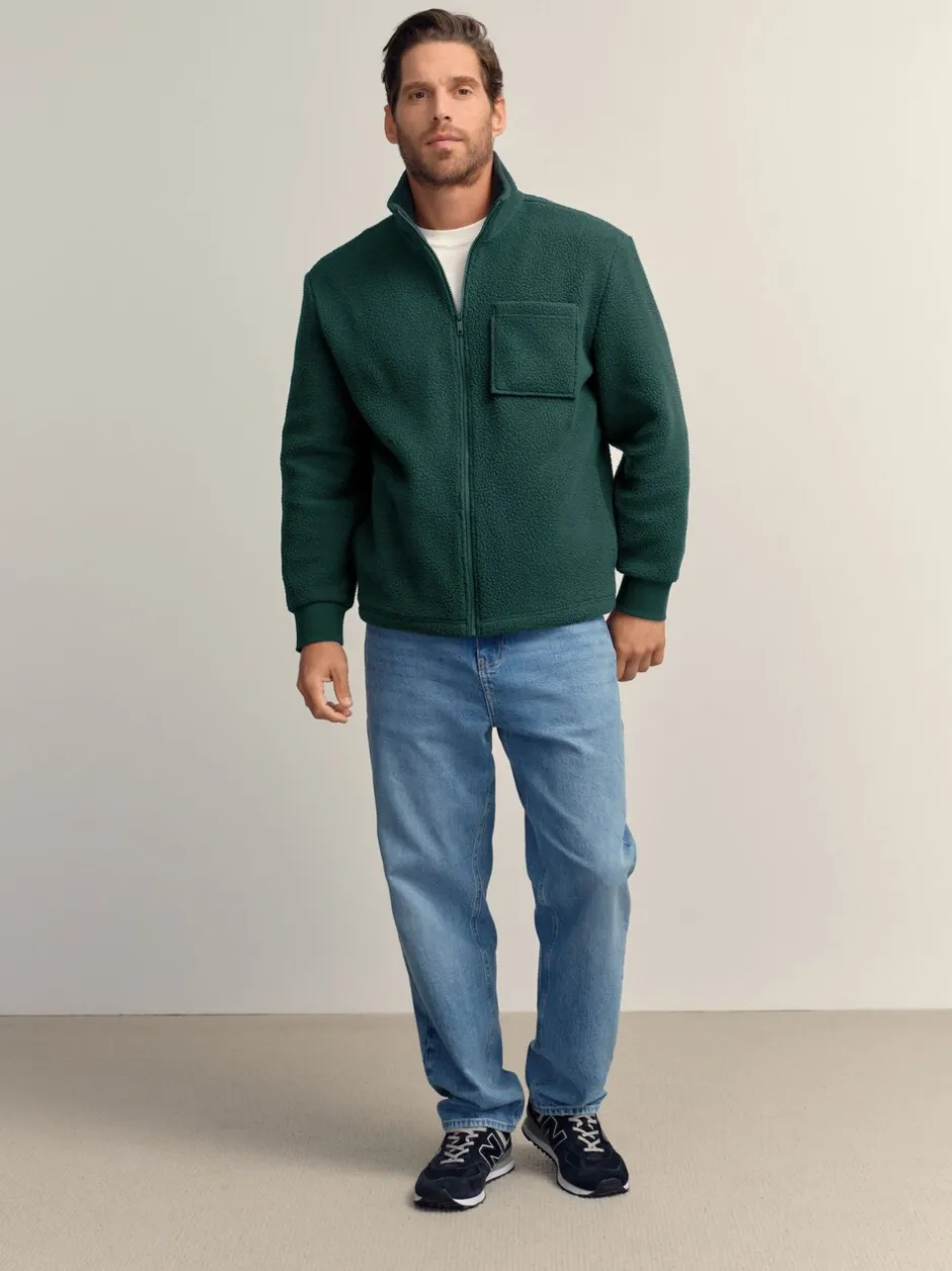 Loungewear|Jassen En Jacks|Next - Volledig doorlopende rits - Borg Fleece Donkergroen