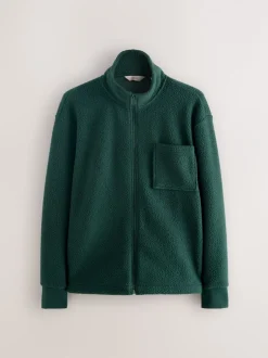 Loungewear|Jassen En Jacks|Next - Volledig doorlopende rits - Borg Fleece Donkergroen