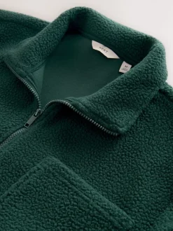 Loungewear|Jassen En Jacks|Next - Volledig doorlopende rits - Borg Fleece Donkergroen