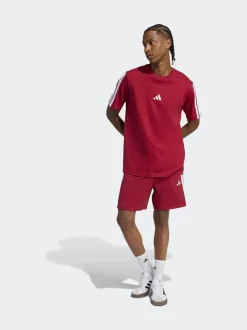 Sportkleding|Shorts*adidas Donkerrood - Essential 3-Stripes French Terry Shorts
