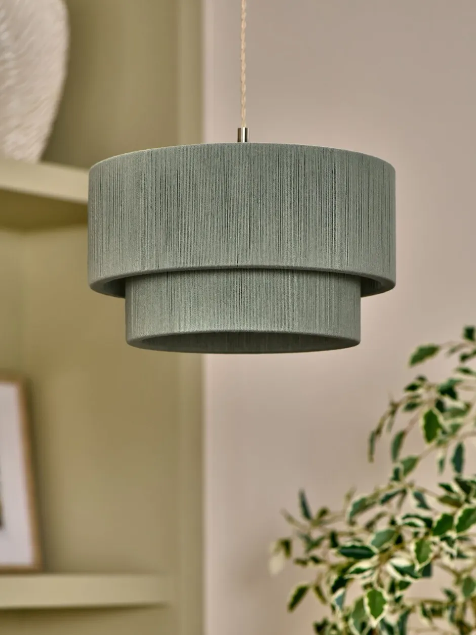 Lampenkappen|Verlichting*Next Easy Fit Woven Light Shade Grijs-groen