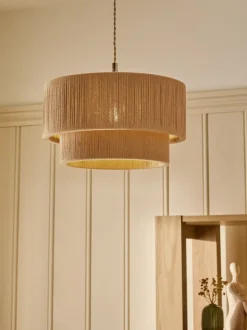 Lampenkappen|Verlichting|Next Easy Fit Woven Light Shade Okergeel