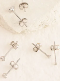 Sieraden*Next Echt zilver - 3 Paar oorknopjes met kristal