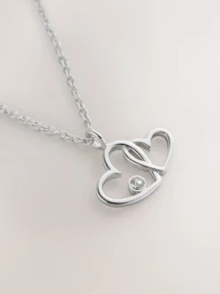 Sieraden*Next Echt zilver - Intertwined Heart Pendant Necklace