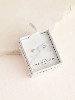 Sieraden|Next Echt zilver - Oorknopjes met hartje