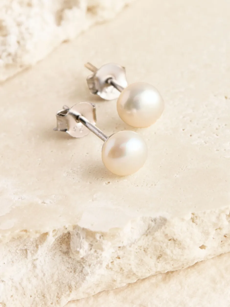 Sieraden|Next Echt zilver - Oorknopjes met zoetwaterparel