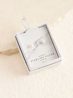 Sieraden|Next Echt zilver - Oorknopjes met zoetwaterparel
