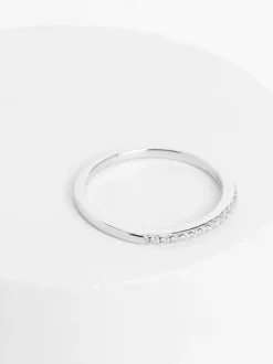 Sieraden|Next Echt zilver - Smalle ring met glinsterende band