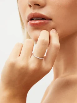 Sieraden|Next Echt zilver - Smalle ring met glinsterende band