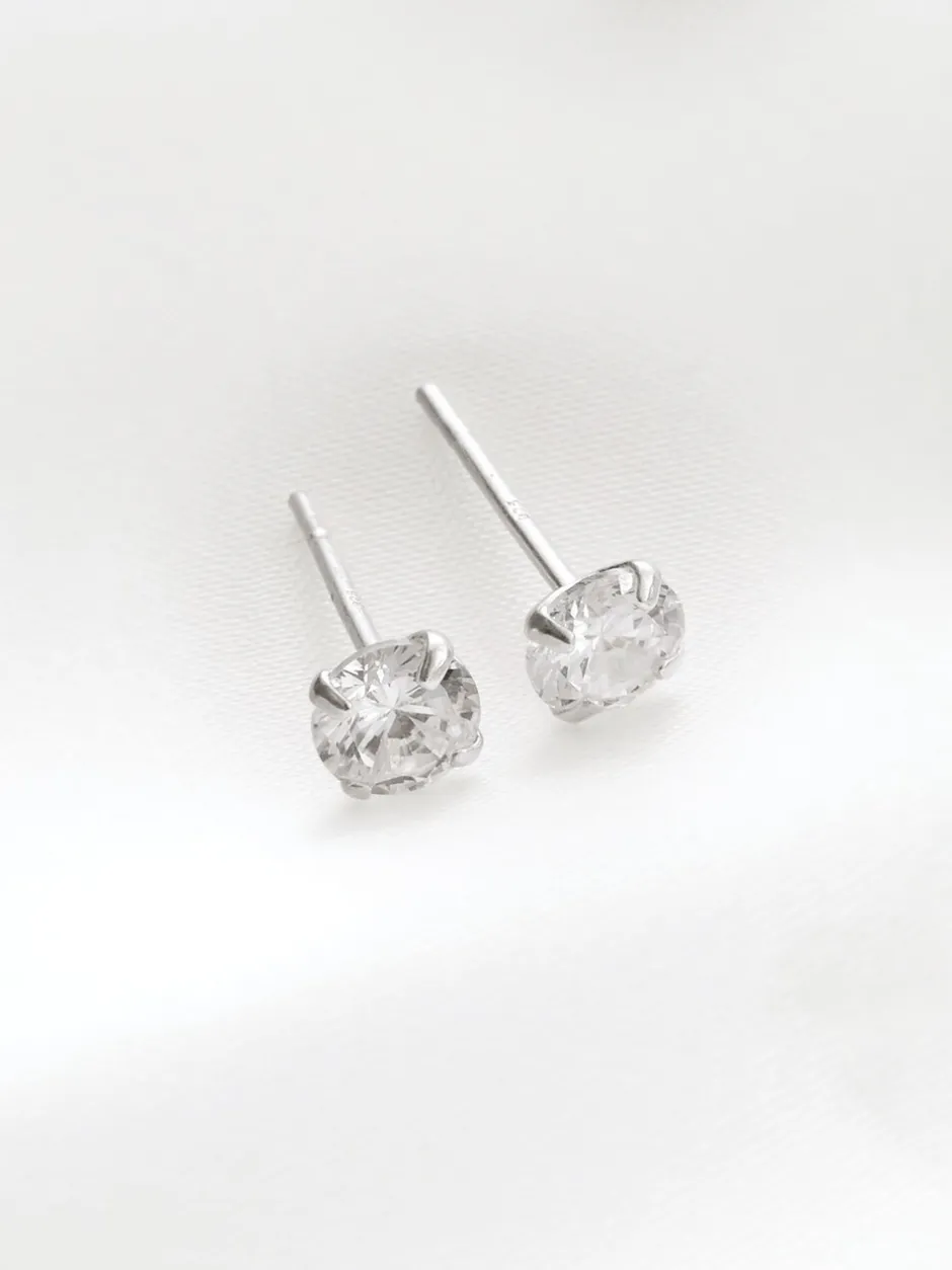 Sieraden|Next Echt zilver - Vierkante oorknopjes met zirkonia