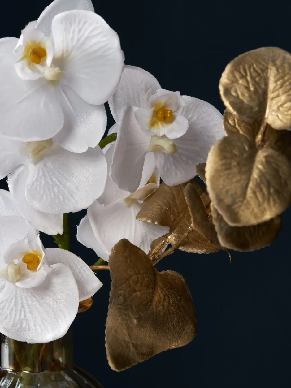 Kunstbloemen*Next Echte kunstorchidee met touch in goudkleurige glanzende vaas