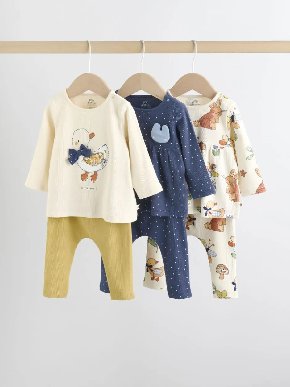 Tops|Tops|Next Ecru - 6 -delige set van top met lange mouwen en leggings (0mnd -3jr)