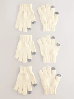 Mutsen, Handschoenen En Sjaals|Next - 3 paar magic handschoenen (3-16jaar) Ecru
