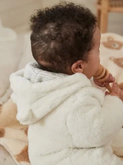 Jassen, Jacks En Kinderwagenpakjes|Jassen En Jacks|Next Ecru - All-in-one voor baby's van zachte fleece met capuchon (0mnd-2jr)