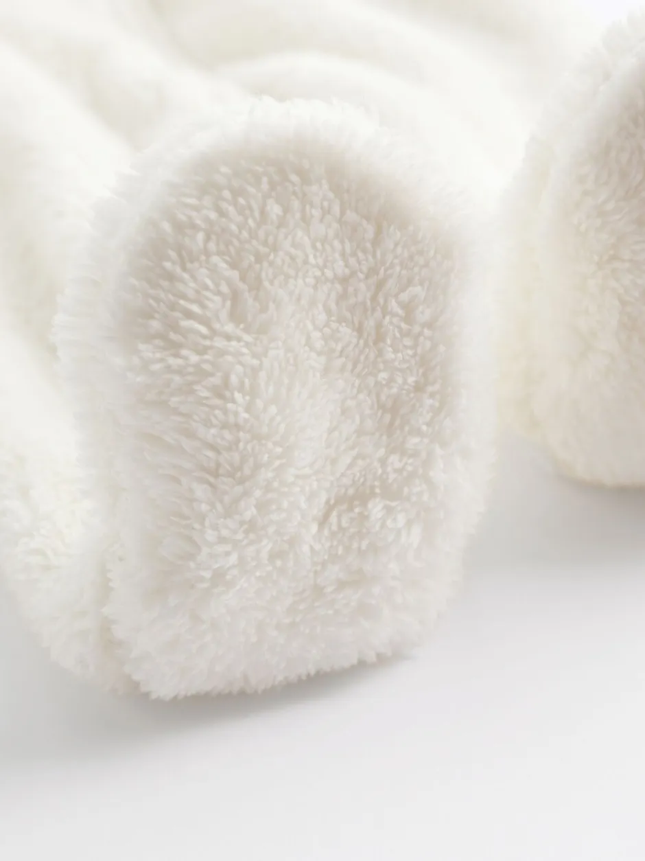 Jassen, Jacks En Kinderwagenpakjes|Jassen En Jacks|Next Ecru - All-in-one voor baby's van zachte fleece met capuchon (0mnd-2jr)
