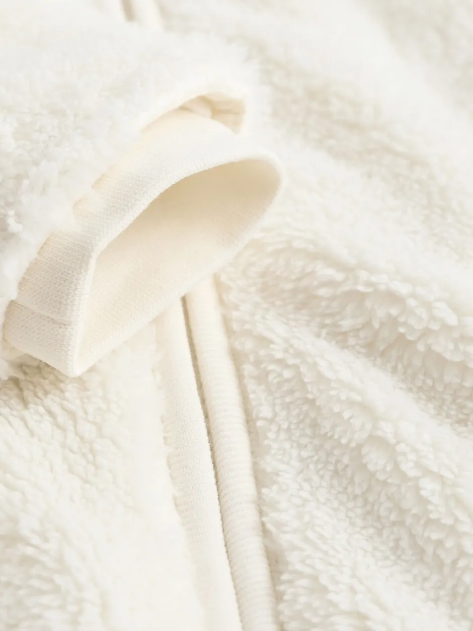 Jassen, Jacks En Kinderwagenpakjes|Jassen En Jacks|Next Ecru - All-in-one voor baby's van zachte fleece met capuchon (0mnd-2jr)
