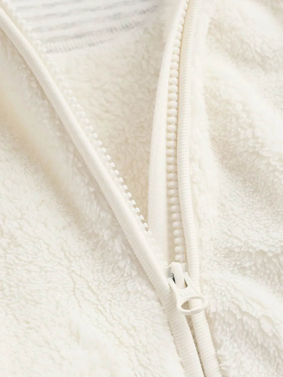 Jassen, Jacks En Kinderwagenpakjes|Jassen En Jacks|Next Ecru - All-in-one voor baby's van zachte fleece met capuchon (0mnd-2jr)