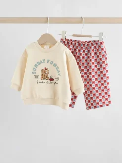 Sets En Outfits|Sweaters En Hoody´S*Next Ecru - Baby Sweatshirt and Trousers Set 2 Piece (0mths-2yrs)