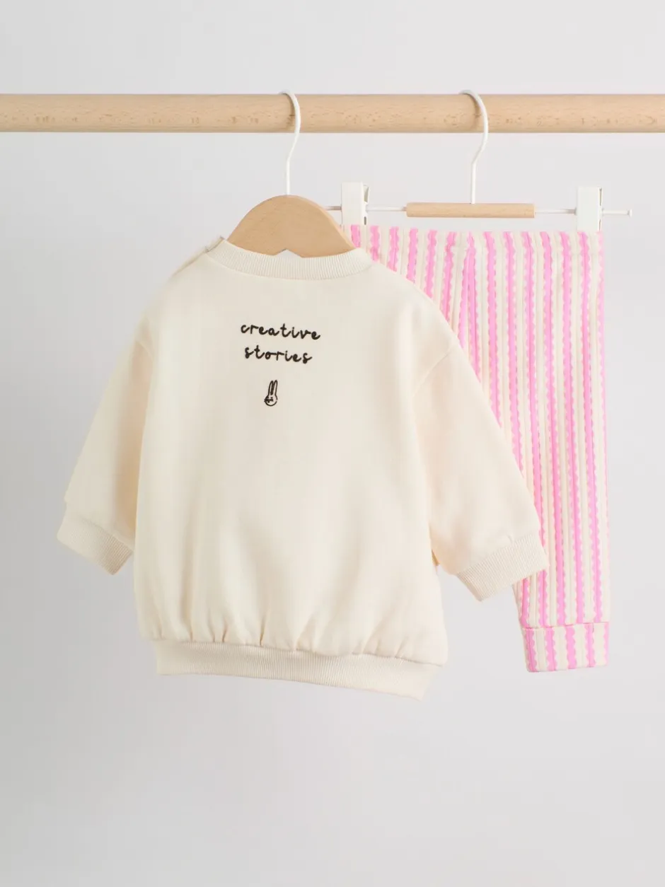 Sets En Outfits|Sweaters En Hoody´S*Next - Baby Sweatshirt and Leggings 2 Piece Set (0mths-2yrs) Ecru