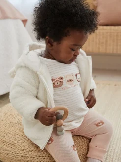Jassen, Jacks En Kinderwagenpakjes|Jassen En Jacks|Next - Fleece babyjack met capuchon (0mnd-2jr) Ecru