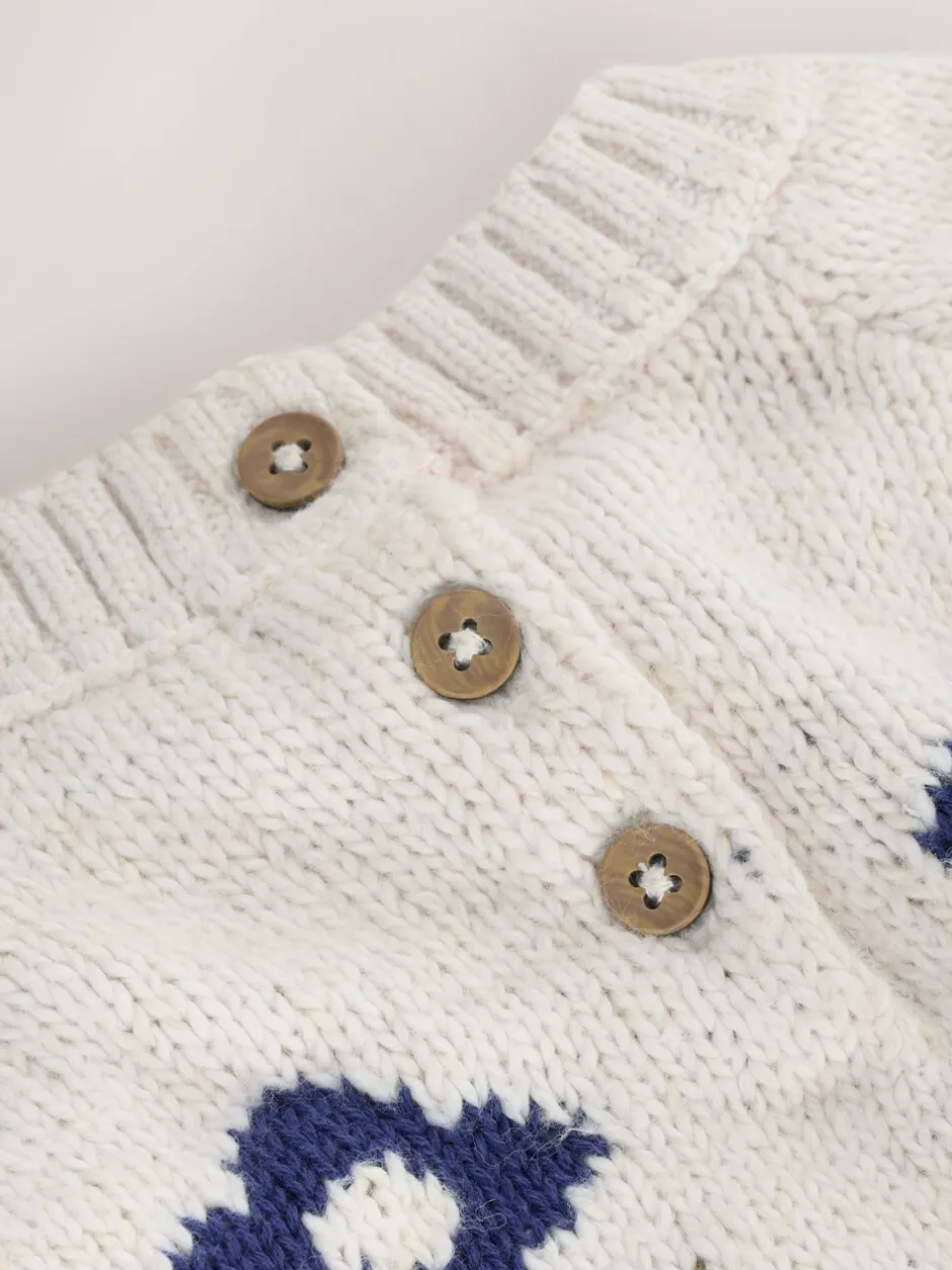Gebreide Kleding|Next Ecru - Flower Knitted Jumper (3mths-7yrs)