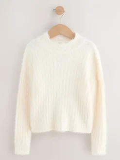 Gebreide Kleding|Next - Fluffy trui (3 - 16 jr) Ecru