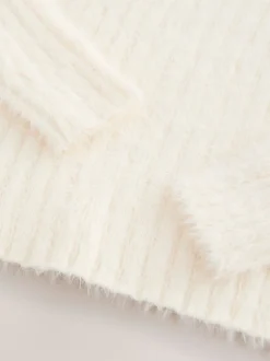 Gebreide Kleding|Next - Fluffy trui (3 - 16 jr) Ecru