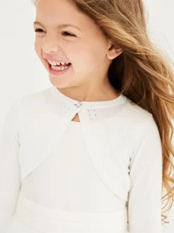 Gebreide Kleding*Next - Gelegenheidsvest met bolero (3 mnd- 16 jr) Ecru