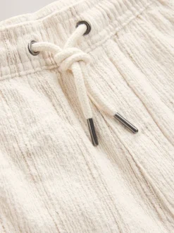 Shorts|Next Ecru - Gestreepte short met elastische taille en textuur
