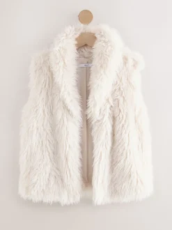 Jassen En Jacks|Next - Gilet van imitatiebont Ecru