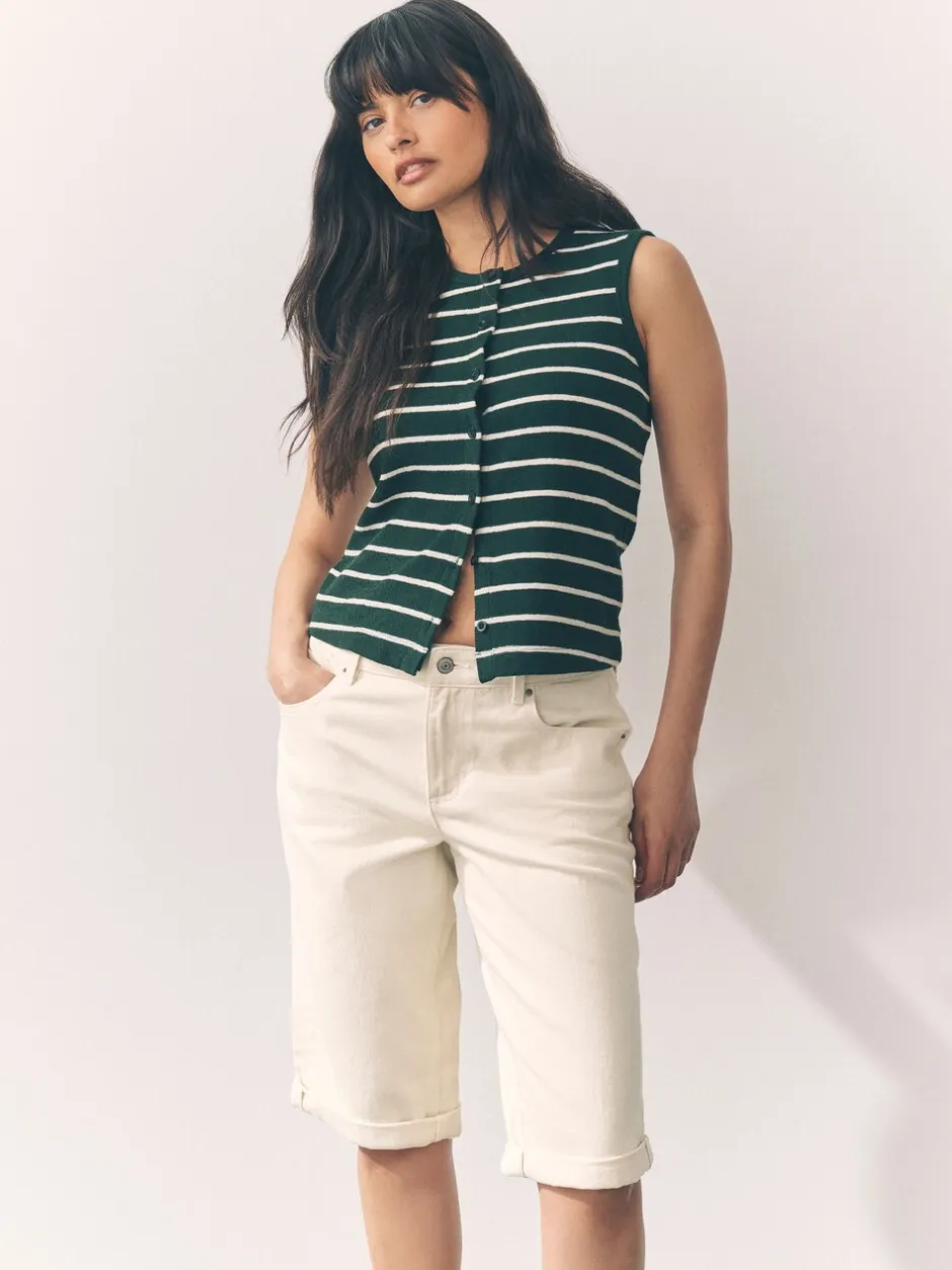 Shorts|Next Ecru - Knielange Bermuda denim shorts