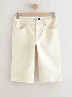 Shorts|Next Ecru - Knielange Bermuda denim shorts