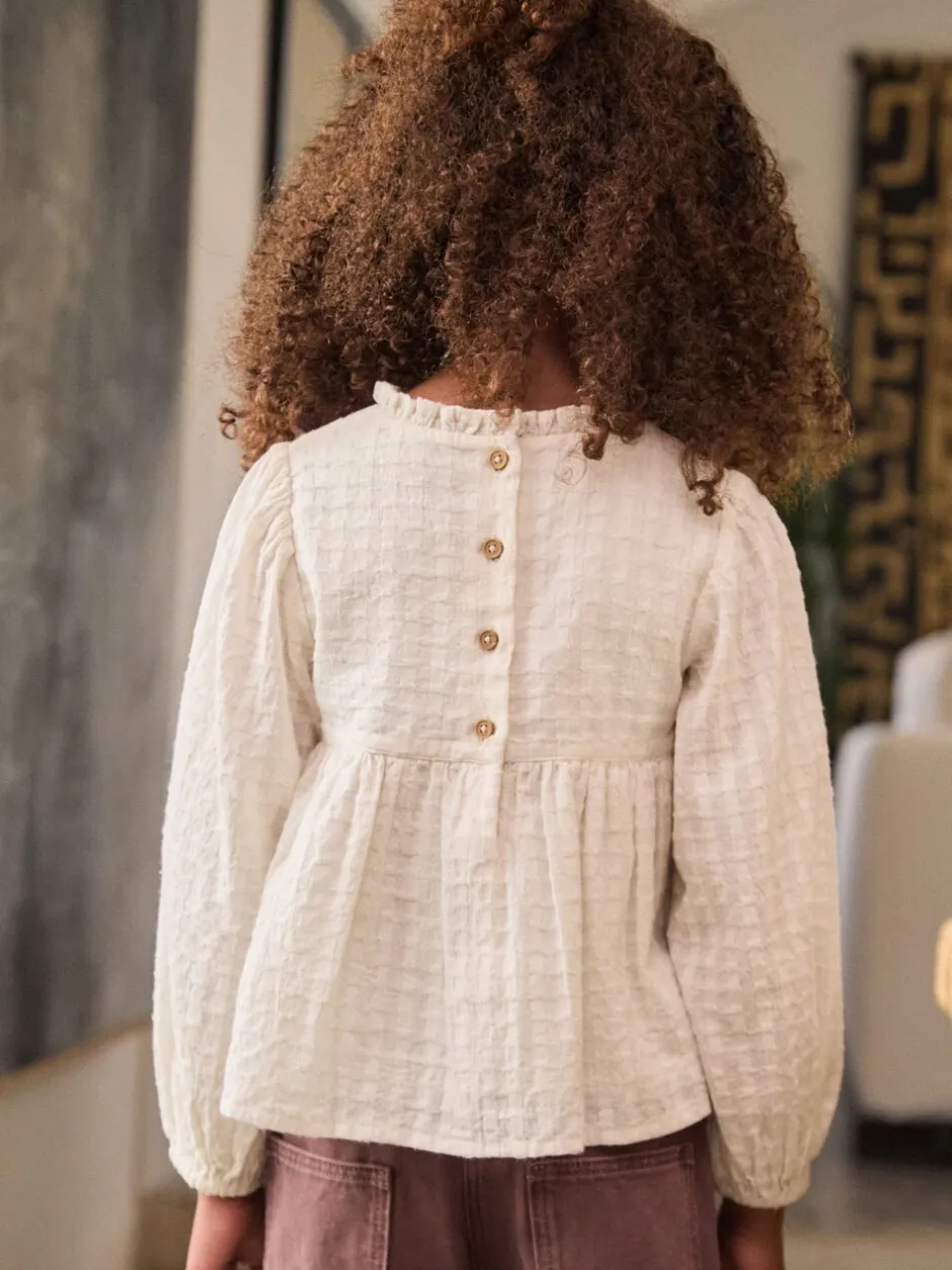Tops|Overhemden En Blouses*Next - Long Sleeve Ruffle Blouse (3-16yrs) Ecru