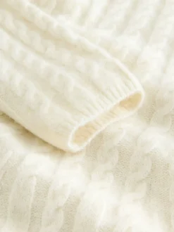 Jurken|Next - Mini-trui-jurk met kabelpatroon Ecru