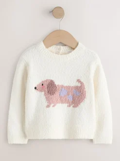 Gebreide Kleding|Next Ecru - Sausage Dog Jumper (3mths-7yrs)