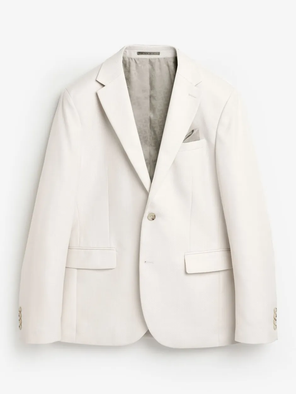 Blazers En Business-Jasjes|Pakken|Next Ecru - Slim Fit - Kostuum met textuur: colbert