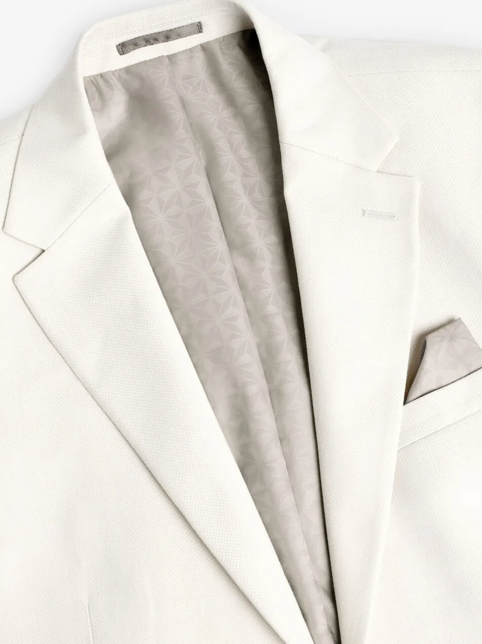Blazers En Business-Jasjes|Pakken|Next Ecru - Slim Fit - Kostuum met textuur: colbert