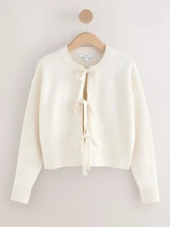 Gebreide Kleding*Next - Supersoft Tie Front Knitted Cardigan Ecru