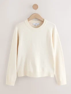Gebreide Kleding*Next Ecru - Superzachte trui met ronde hals en lange mouwen
