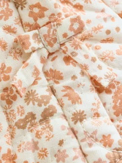 Jassen, Jacks En Kinderwagenpakjes|Jassen En Jacks|Next Ecru bloemenprint - Baby kinderwagenpak met kreukeltextuur en capuchon (0mnd -2jr)