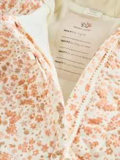 Jassen, Jacks En Kinderwagenpakjes|Jassen En Jacks|Next Ecru bloemenprint - Baby kinderwagenpak met kreukeltextuur en capuchon (0mnd -2jr)