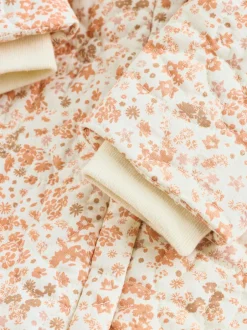 Jassen, Jacks En Kinderwagenpakjes|Jassen En Jacks|Next Ecru bloemenprint - Baby kinderwagenpak met kreukeltextuur en capuchon (0mnd -2jr)