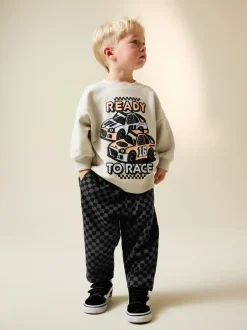 Joggingbroeken|Sweaters En Hoody´S|Next - Crew Neck Sweatshirt and Jogger Set (3mths-7yrs) (3mths-7yrs) Ecru Car