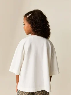T-Shirts|Next - T-shirt met kralen (3-16jaar) Ecru Cupcake