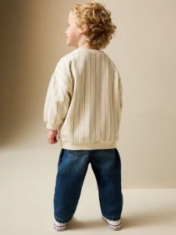 Sweaters En Hoody´S|Next Ecru Elephant Striped - Sweatshirt met ronde hals en all-over print (3 mnd - 7 jr)