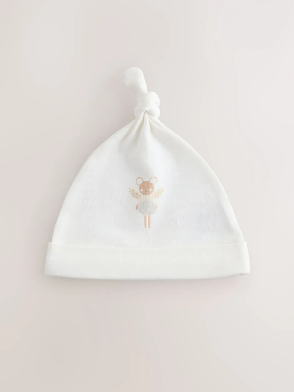 Mutsjes En Antikrabwantjes|Mutsen, Handschoenen En Sjaals|Next Ecru Fairy Mouse - 3 Pack Baby Mutsen met Strik Top (0mnd-2jr)
